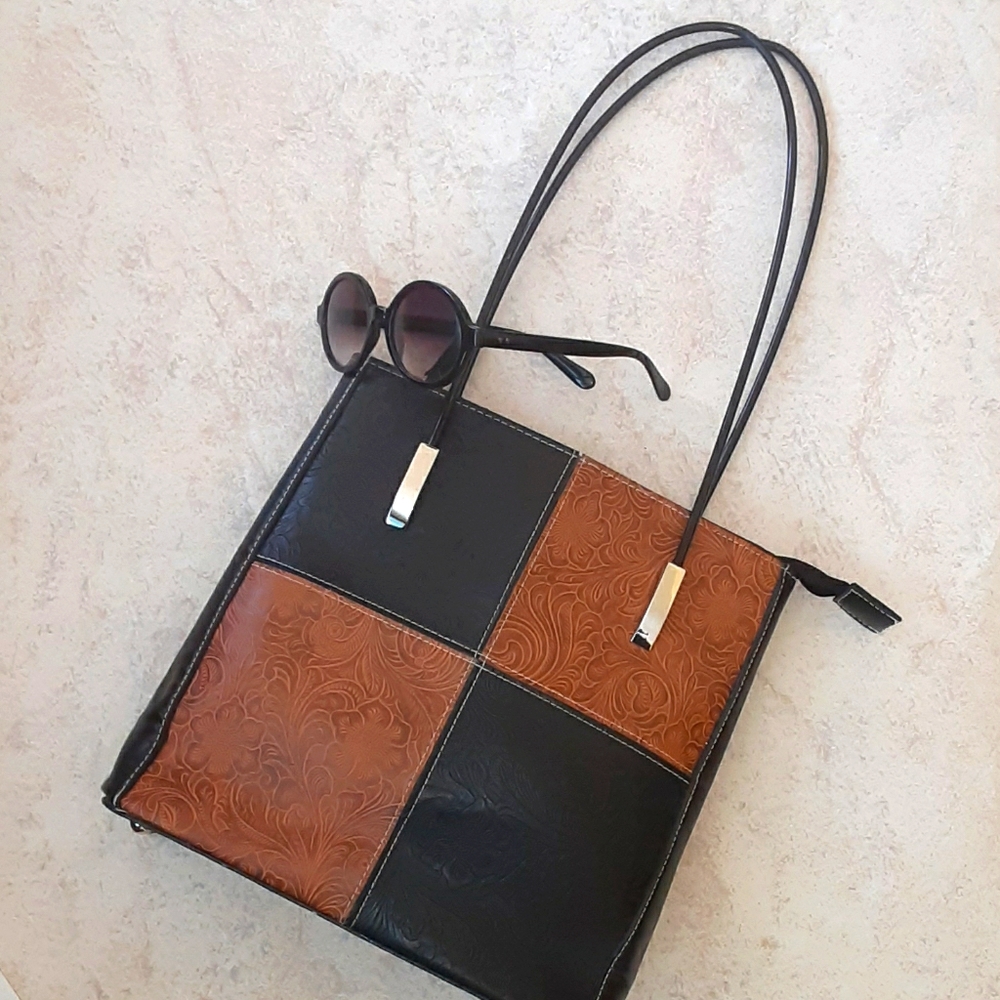 Vintage circa '60's leather purse + sunglasses